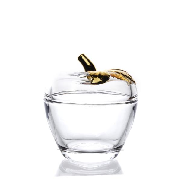Quality 100ml Apple Shaped Glass Candy Jars With Lid Smaal Size Decorative for sale