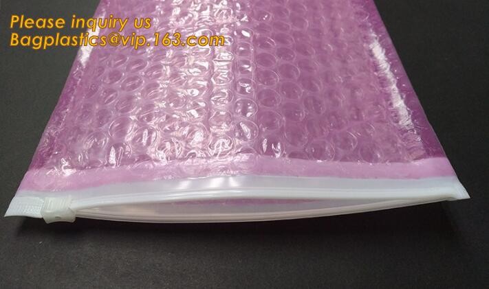 Cosmetic Slider Zip lockk Bubble Bags Bubble Slide Pouch,Zip lockk esd bubble bag bubble packaging wrap cosmetic pouch slide