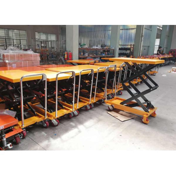 Steel Foot Pump Hydraulic Lift Table , Durable Movable Double Scissor Lift
