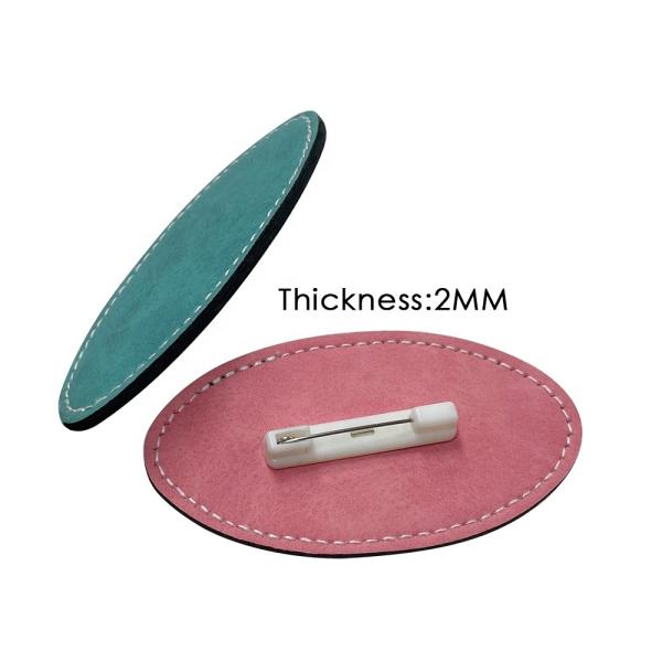 Sublimation Badge Blanks Custom Printing ID Tags Badges Colorful Pu Leather Sublimation Name Badge With Pins