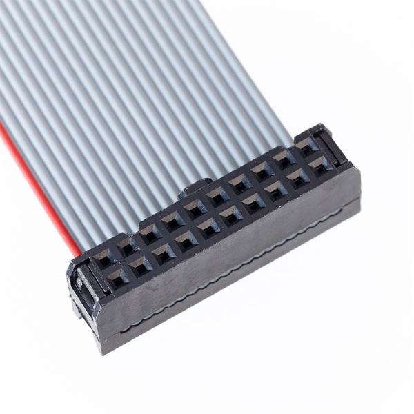 OEM Chain Flat Grey IDC 20 Pin Idc Cable , Flat Ribbon Cable 2.54mm Pitch With Socket