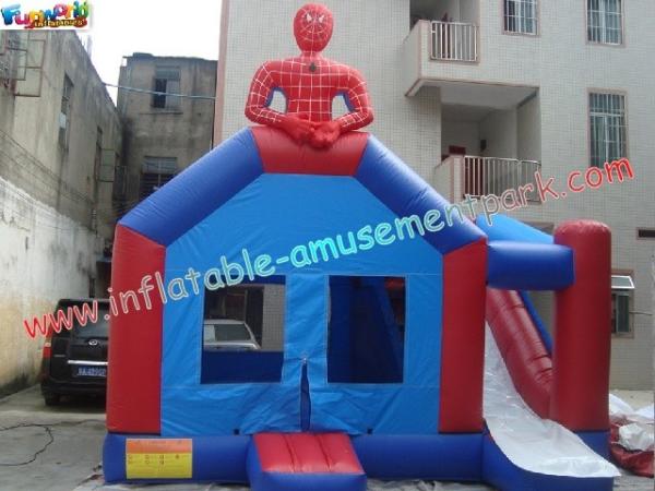 Quality Funny Inflatable Bouncer Slide For Outdoor / Backyard With Spiderman Design for sale