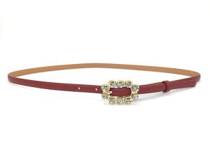 China Lady Waist Genuine Leather Rhinestone Belt With Diamond Buckle wholesale