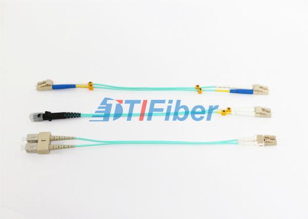 Quality OM4 OFNR Jacket Fiber Optic Patch Cord with MTRJ - LC Connector LAN / CATV for sale