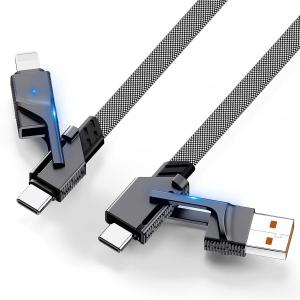 China 60W USB Fast Charging Cable Braided Dual Type C Cord 4 In 1 Multi Charging Cable wholesale