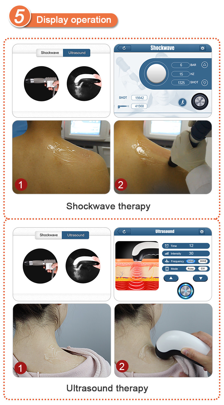 ABS Shockwave Ultrasonic Vibrating Massage Machine For Body Pain Treatment