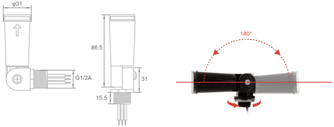 JL-424 Photocontrol product dimensions and size diagram