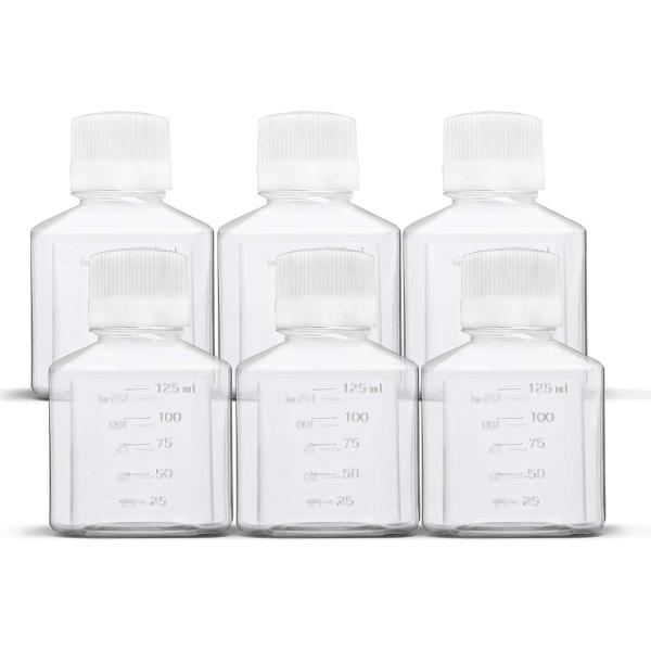 Laboratory Polypropylene Wide Mouth Reagent Bottle with Graduated Scale, Reusable Plastic Bottles with Caps