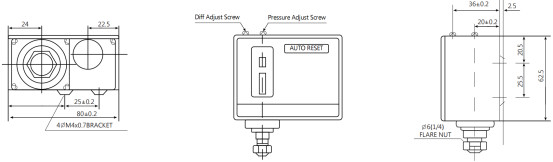 Rotary Screw Pressure Switches Of Adjustable Range And Differential Settings