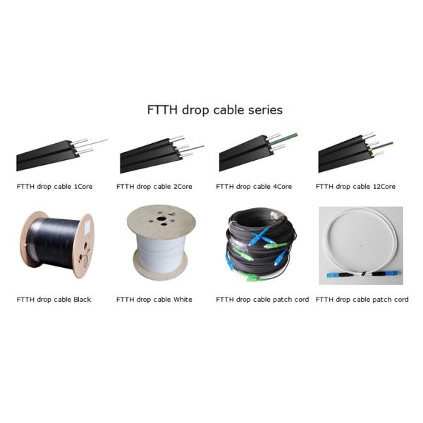Self Supporting 2 Core Outdoor Fiber Optic Cable For FTTH Drop