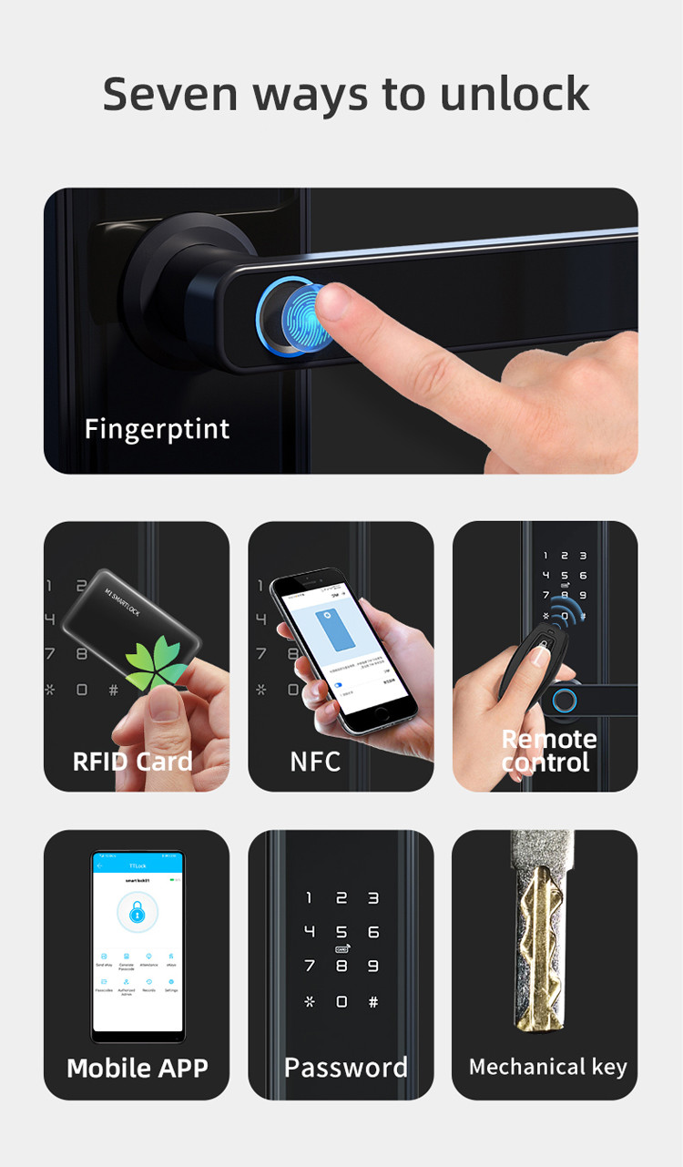 CE Wifi Tuya App Digital Smart Door Locks Fingerprint For Home