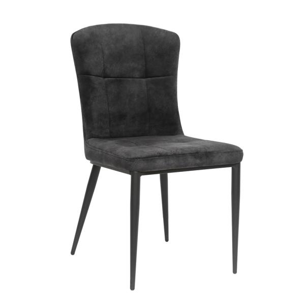 Fashionable Black Leather Dining Chairs DC-7538 Hard Wearing With Metal Frame