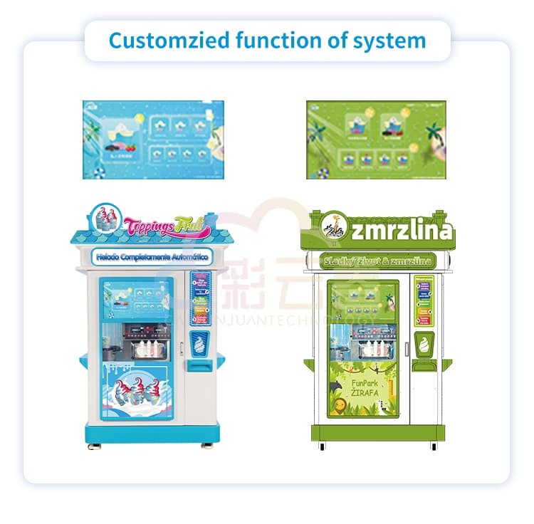 White Automatic Coin Operated Ice Cream Machine Vending With SDK Function