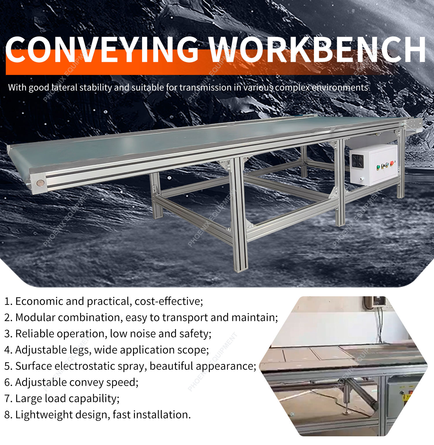 270 KG Weight CNC Router Machine Conveyor Platform with Wood Auto Loading Roller Table