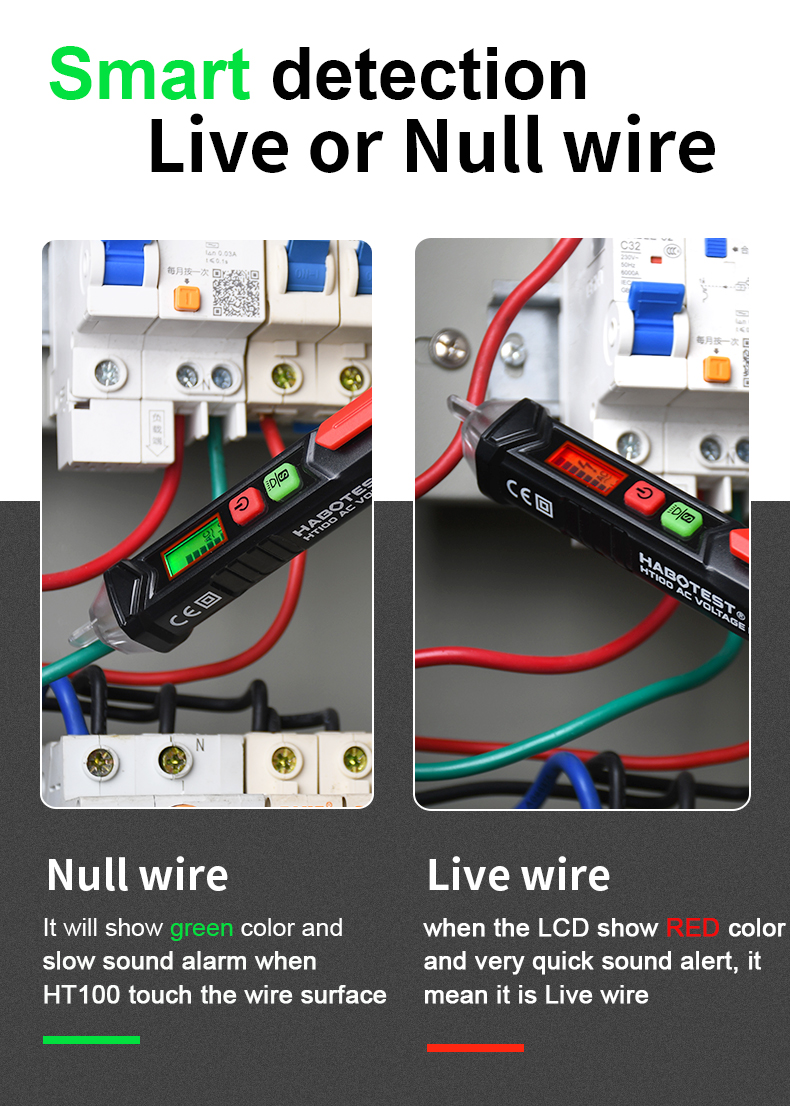 Light Alarm Pen Type Voltage Tester , 12 Volt Non Contact Voltage Tester