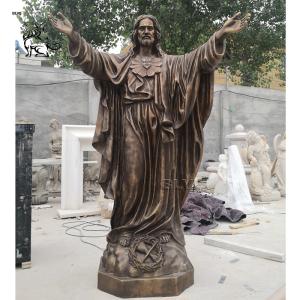 China Bronze Jesus Statue Life Size Christ Religious Church Decor Metal Craft wholesale