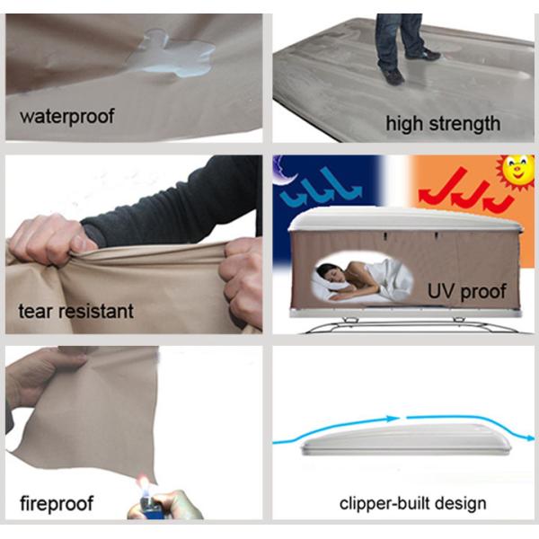 Fiberglass Hard Shell Pop Up Tent , Truck Bed Hard Top Tent With Sponge Mat