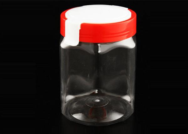 Quality Honey Storage 500ml Hexagonal Plastic Jar With Metal Lid for sale