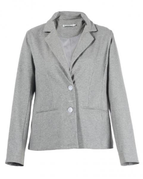 Quality Slim Fit Short Ladies Formal Blazers In Grey With Lapel Collar And Buttons for sale