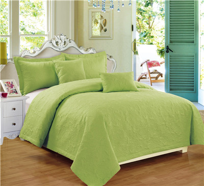 Microfiber Quilts 5pcs Polyester Filling Solid Color Embossed Pattern