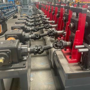 China High Speed C&amp;Z Purlin Roll Forming Machine 15kw With Gearbox Transmission Servo Cutter Cr12Mov wholesale