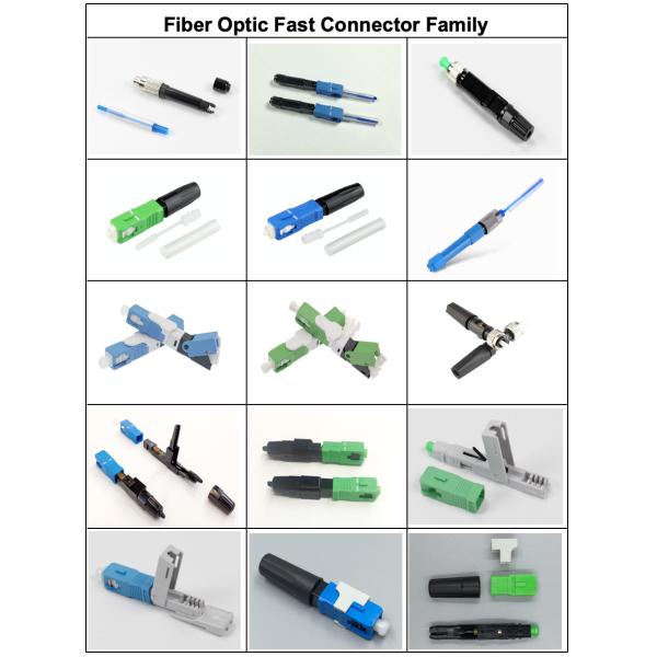 Single Mode Fiber Optic Fast Connector FTTA FTTB FTTO Black For FTTH Drop Cable
