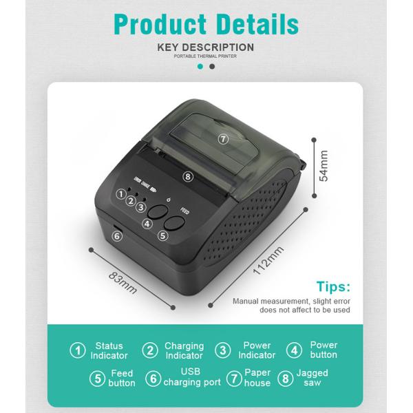 58mm Thermal Receipt Printer USB Port Android IOS Windows System