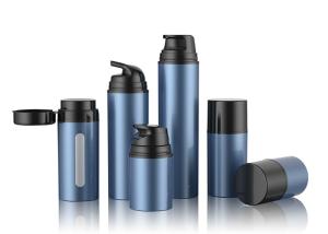 Big capacity plastic 100ml airless pump bottle blue cream pump pp bottles