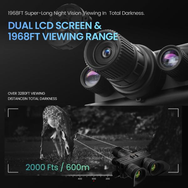 4K Helmet Mounted Night Vision Monocular with 4 Color Modes 8X Magnification for Adults Hunting