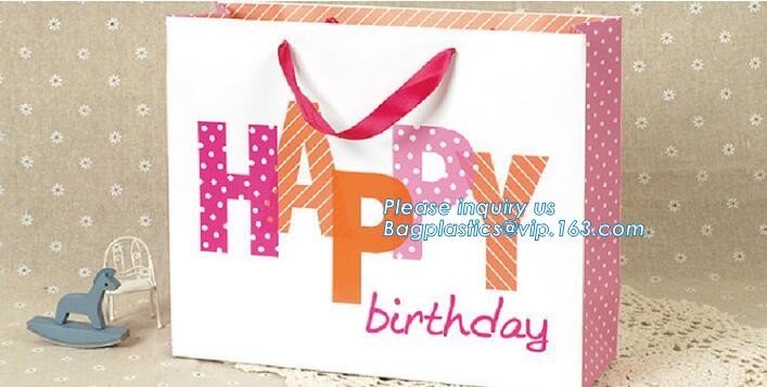 Custom paper bag with handle coated white paper bag printing pattern flower carrier bag,Flower carrier paper bags with d