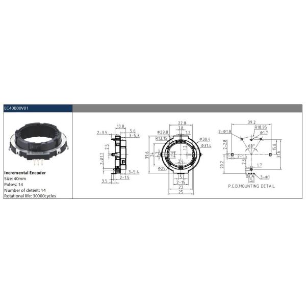 Alps Rotary Encoder with Shaft Rotation Tracking and Switch