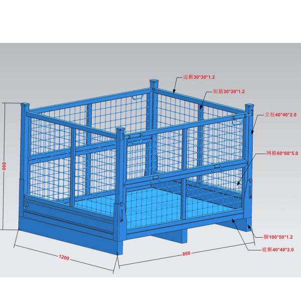 Customized Industrial Warehouse stackable pallet boxes Heavy Duty Storage Cage