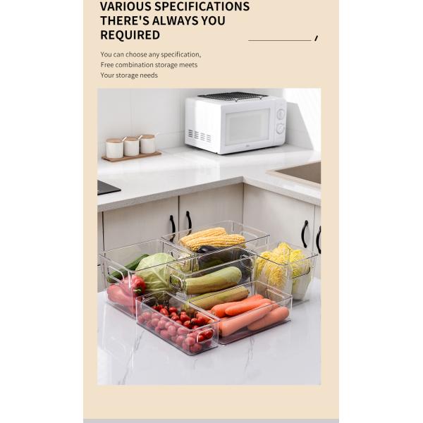 Clear Refrigerator Organizer Bins Slim Plastic Stackable