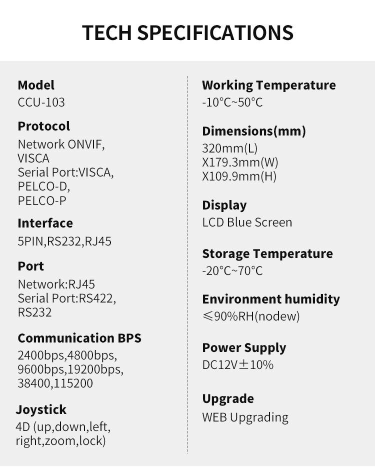 Function IP PTZ Camera Control DAIPU 4D Joystick for Conference Live HD-MI USB Controller