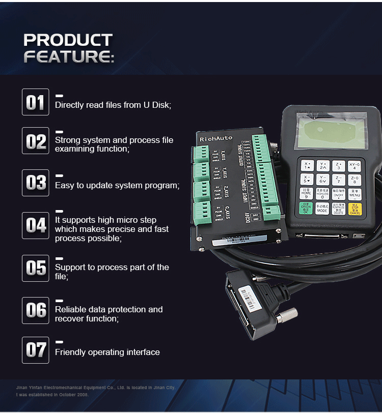 Cnc Router Controller Richauto DSP Controller For 3 Axis CNC Router A11E