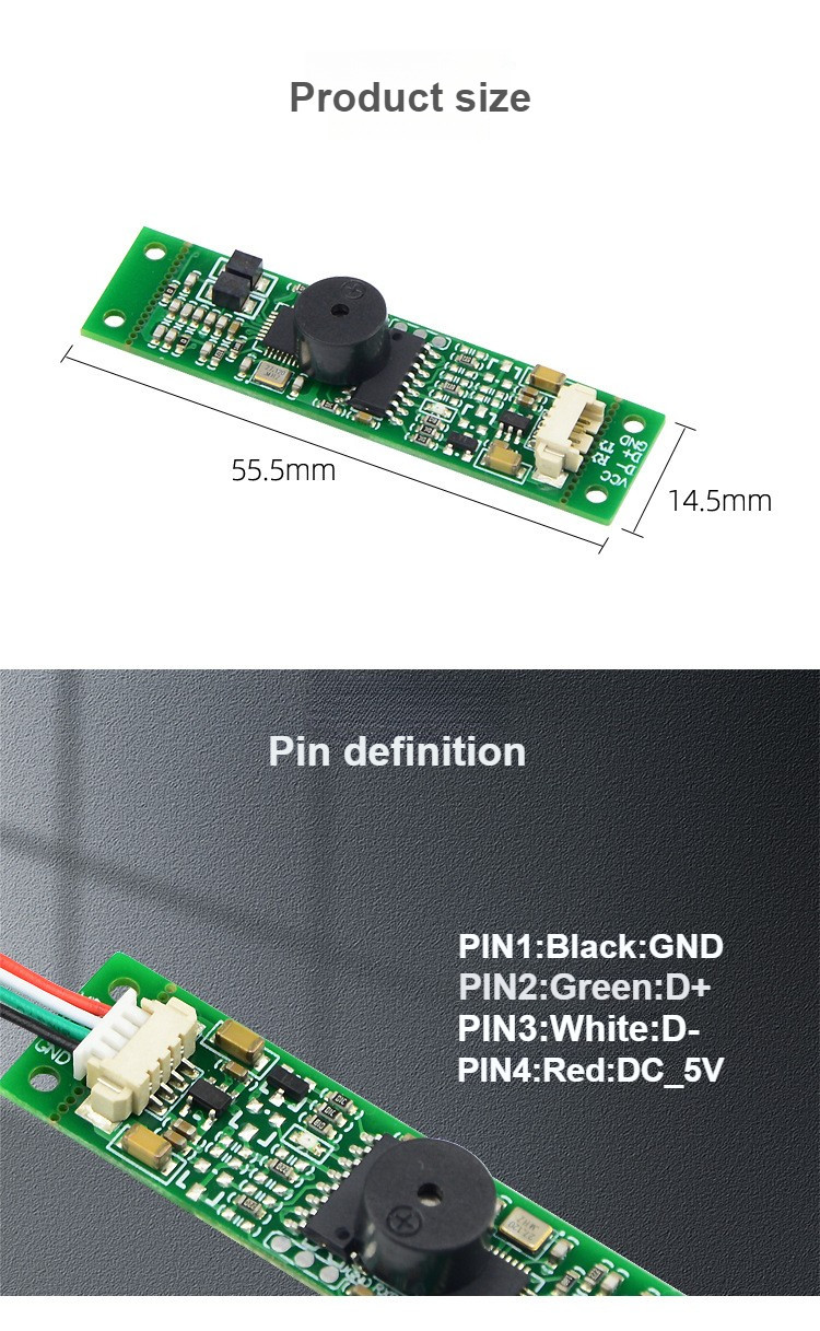 M10-WD-UH-00 RFID Card Reader Module IC Card Reader 13.56MHz High-Frequency M1 Card Reader Fudan F08 Card USB Interface
