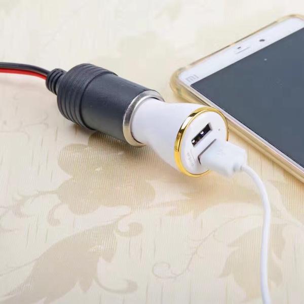 2.4A3.4A4.8A double USB car charging horn, gold plated ring car charger