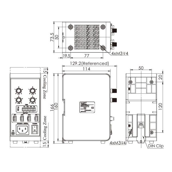 3.5W/CH 4 Channels Machine Vision Controller For Spot Lights OPT-APA0705F-X