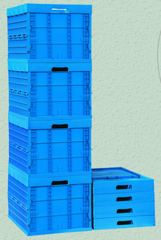 Attached Lids Larger Volume Plastic Collapsible Tote Boxes Stronger and Durability