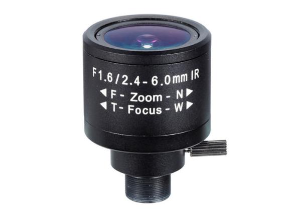 Quality 1/3" 2.4-6.0mm Megapixel F1.6 M12 Mount Fixed IRIS IR Vari-focal Lens, 2.4-6.0mm Camera Lens for sale