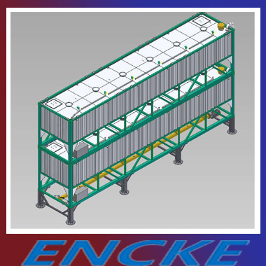 57 M³ +57 M³ Horizontal Cement Silo , Batching Plant Cement Silo Powder Storage Low Level Cement Silos