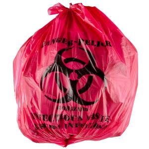 China 45L Isolation Infectious Recyclable Garbage Bags Red Color 24" X 24"  High Density wholesale