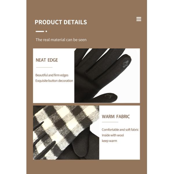 Polyester Winter Warm Gloves Fashion Classic Red Stretch