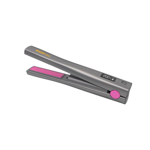 USB Rechargeable 2 In 1 Cordless Curling Iron And Hair Straightener Practical