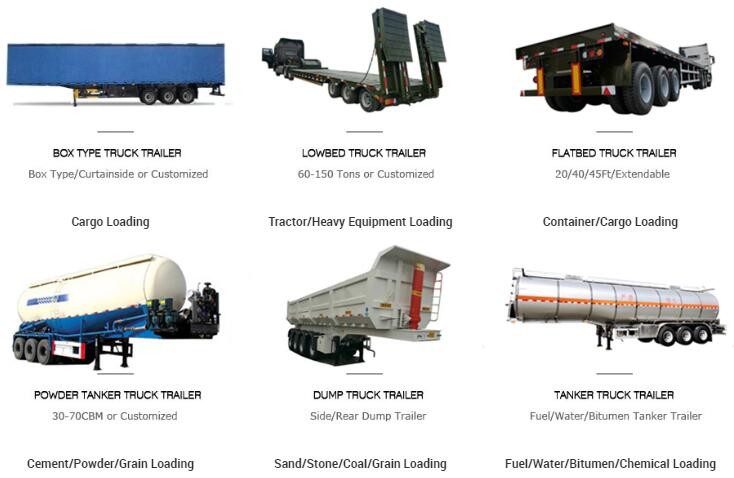 40 Feet 60 Ton Used Tri Axle Flatbed Semi Trailers For Sale
