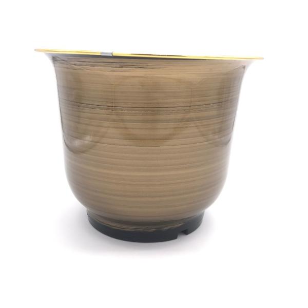 Metal Shiny Plastic Flower Pot with Saucer Together Chinese Style