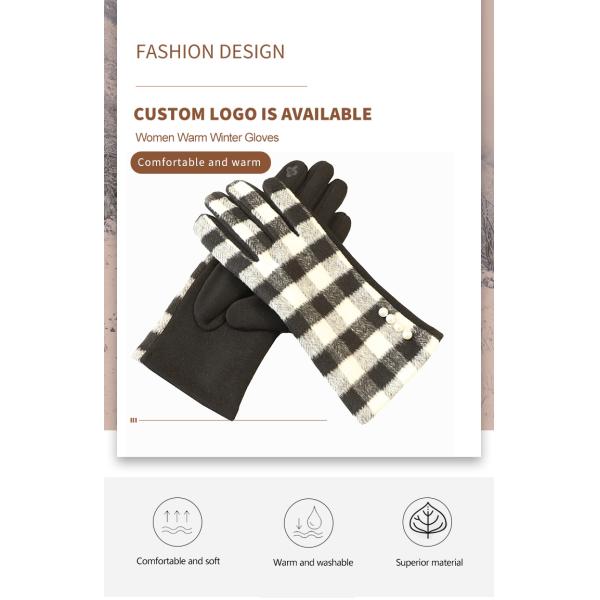 Polyester Winter Warm Gloves Fashion Classic Red Stretch