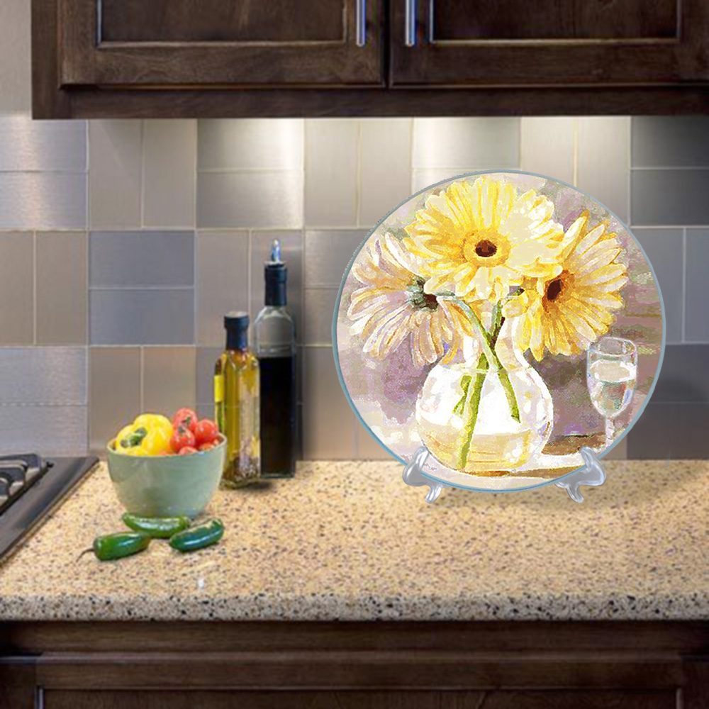 ALL-Season Best Custom Shape Tempered Cutting Board With Handle Wine Glass Coaster