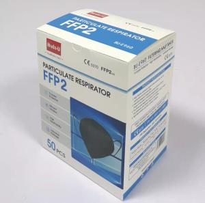 China FFP2 Protective Face Mask With CE 0370 , FFP2 Dust Mask With Good Packing Box , Black Color , 50pcs / Box wholesale
