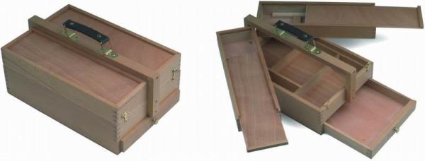 Quality Paulownia Two Hinged Boxes Art Storage Containers With Handle Multi - Level for sale
